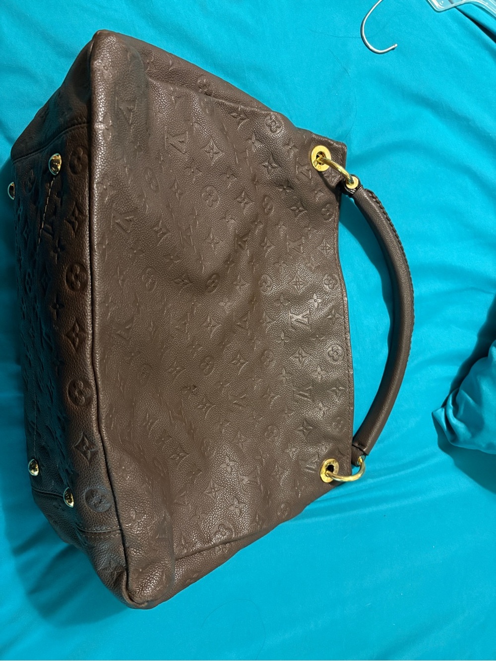 Louis Vuitton Dark Brown Embossed Monogram Shoulder Bag